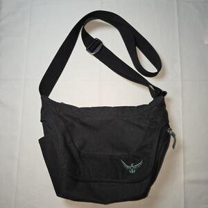 Osprey Flap Jill Messenger Bag Black Aqua Crossbody Bag